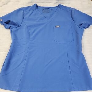 Figs Women's Catarina Tappered Fit Scrub Top, Ceil Blue, Medium